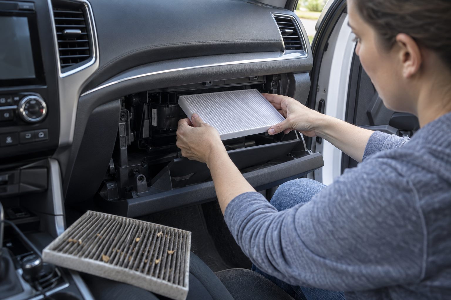A family car with weak airflow and a musty smell after summer